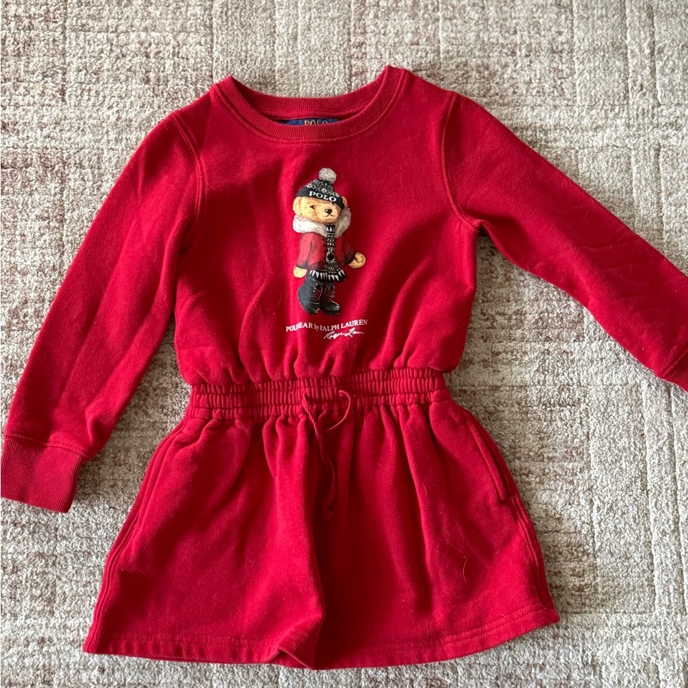 Ralph Lauren Red Polo Bear Graphic Dress